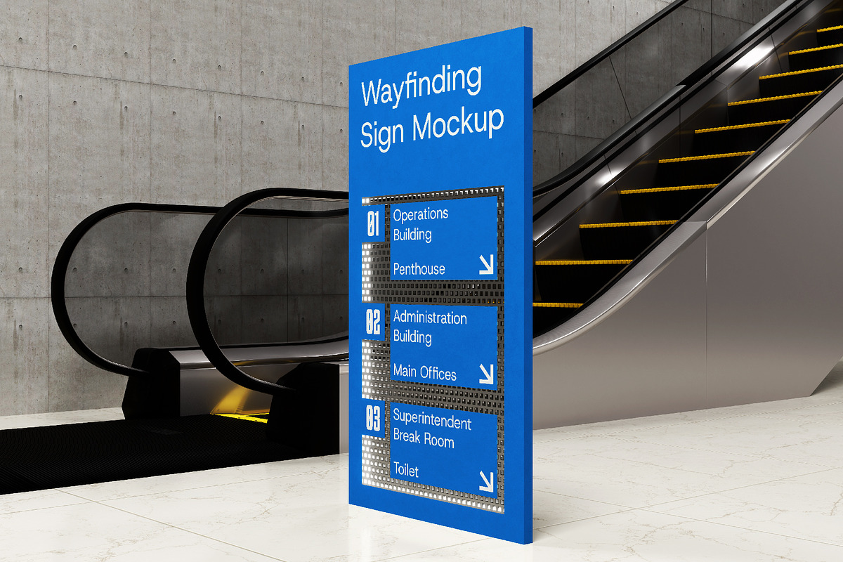 Architectural Wayfinding Sign Mockup, an Advertising Mockup by herutage (Photo 2 of 4)