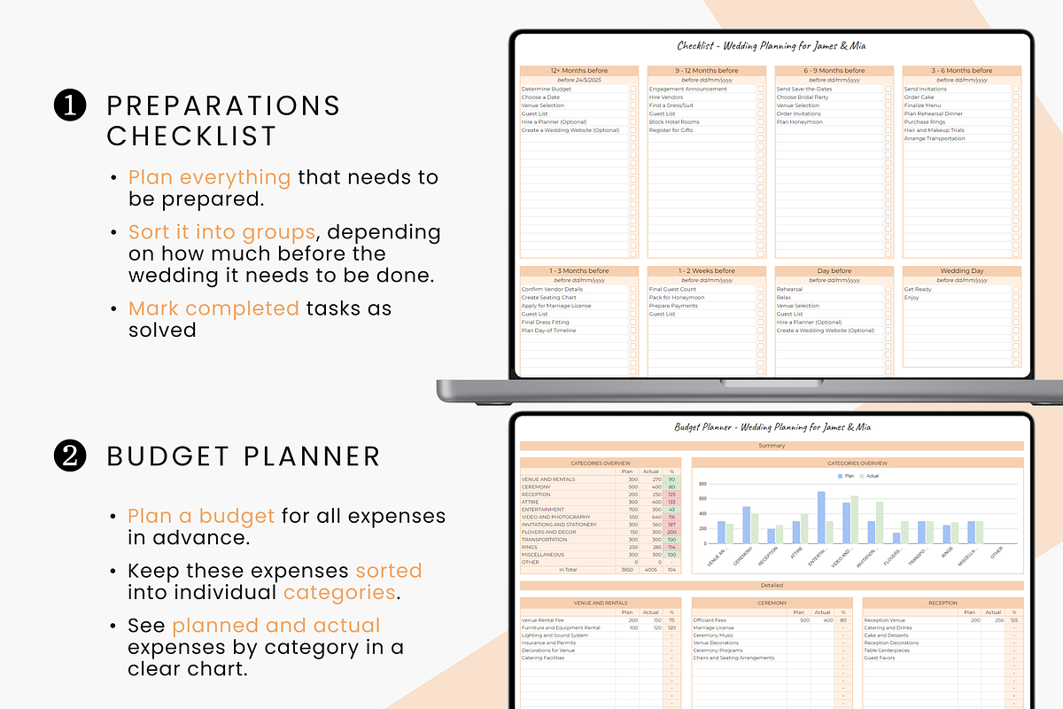 Wedding Planner Bundle Spreadsheet, a Templates & Theme by MondaySpark (Photo 2 of 7)