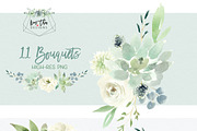 Succulents, White Flowers & Greenery, an Illustration by Kim Thoa Designs (Thumbnail 3 of 12)
