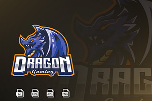 Dragon Mascot Logo Template, a Branding & Logo Template by HasnainGFX