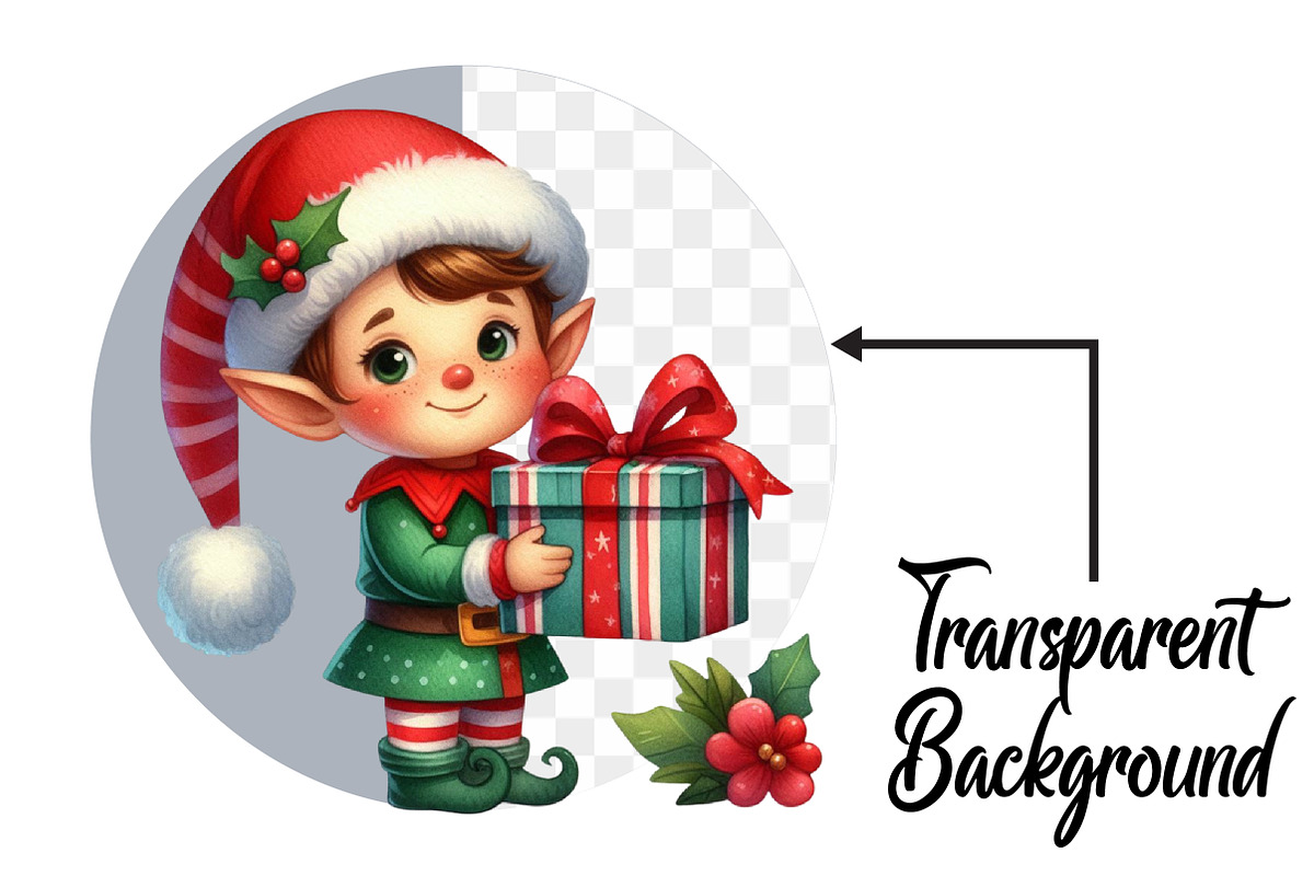 Happy Holidays Christmas Clipart PNG, an Illustration by Pixels.Craft (Photo 2 of 6)