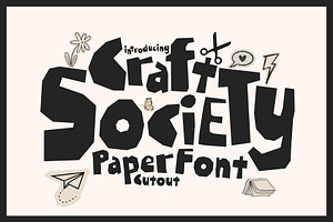 Craft Society - Paper Cutout Font, a Handwritten Font by HipFonts