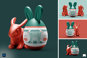 Easter Egg Mockup Bunny Edition, a Mockup by Claymoon Lab