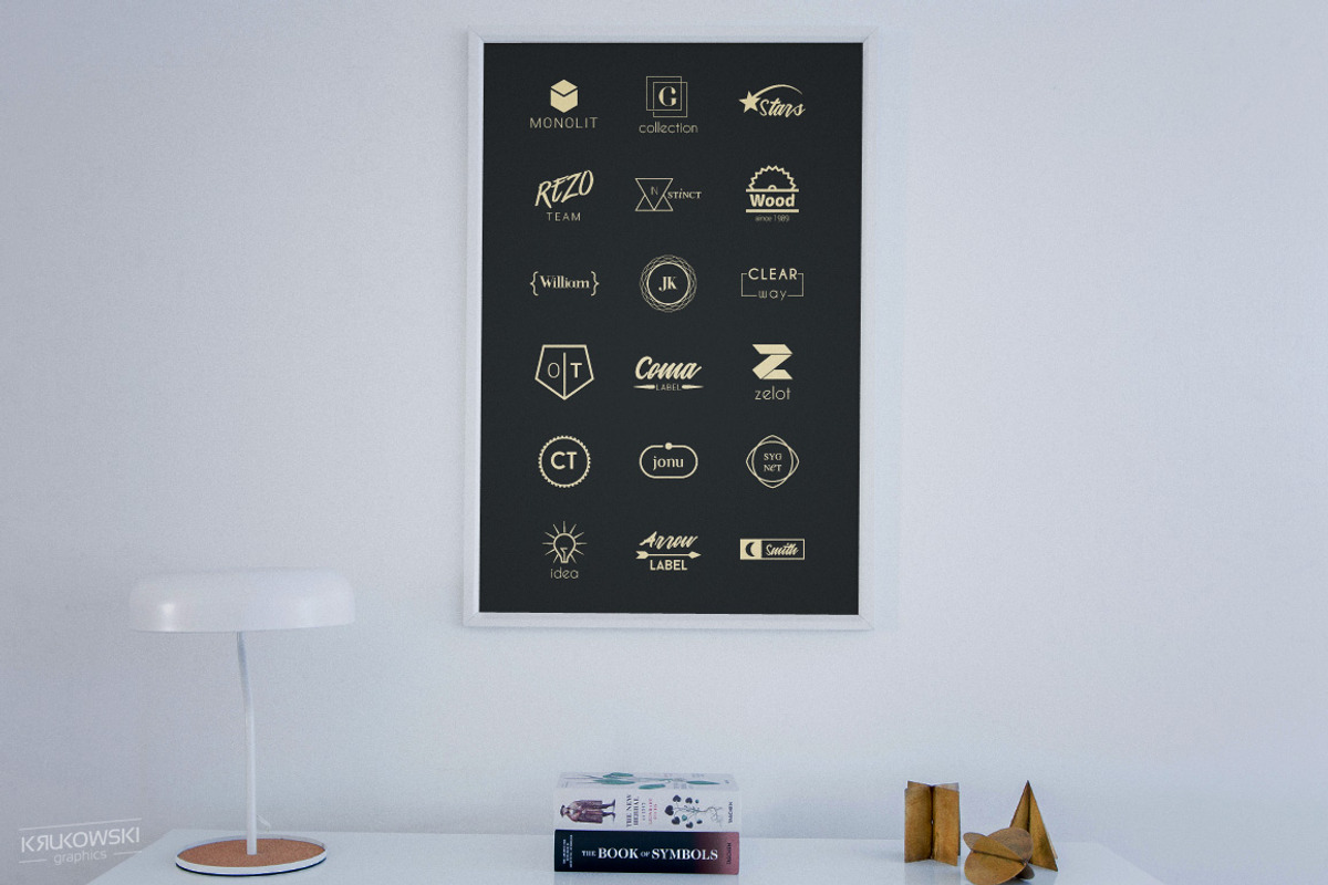 100 Minimalistic Logo Templates, a Branding & Logo Template by Krukowski Graphics (Photo 2 of 6)