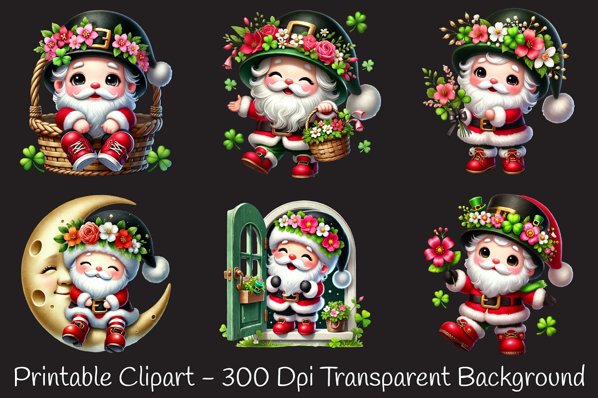 St. Patrick's Day Cute Santa Sublima, an Illustration by RobertsArt (Photo 4 of 7)