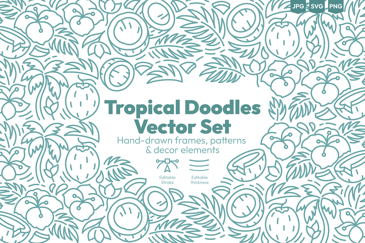 Tropical Doodles, Vector Set, a Decorative Illustration by Ilia Design (Photo 1 of 11)