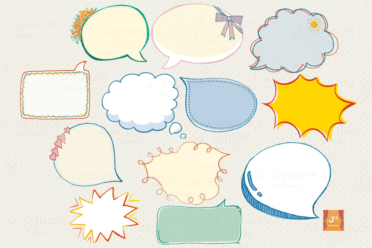 Chalkboard Text Balloons Vector+PNG preview 2