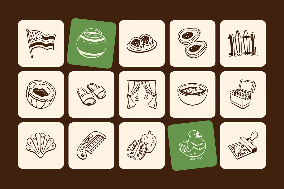 Hawaii Doodle Icon Set, an Outline Icon by Vectors Market (Photo 6 of 8)