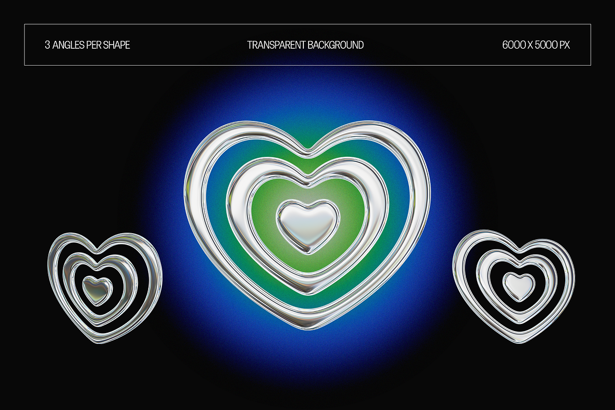 150 3D Y2K Chrome Metallic Shapes, an Object Graphic by Fivehead Studio (Photo 4 of 12)