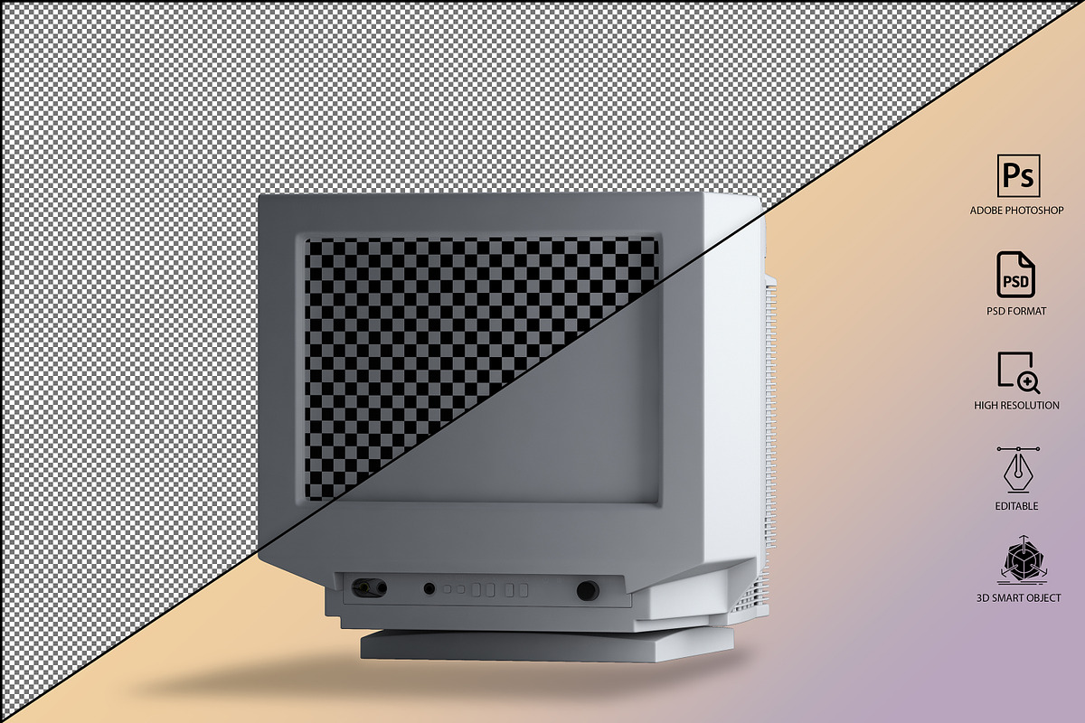 Generic CRT Monitor Mockup, a Mockup by GraphicVil (Photo 10 of 23)