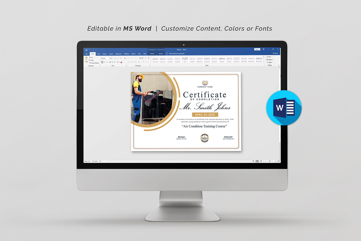 Certificate Template, a Stationery Template by DesignDevisers (Photo 9 of 10)