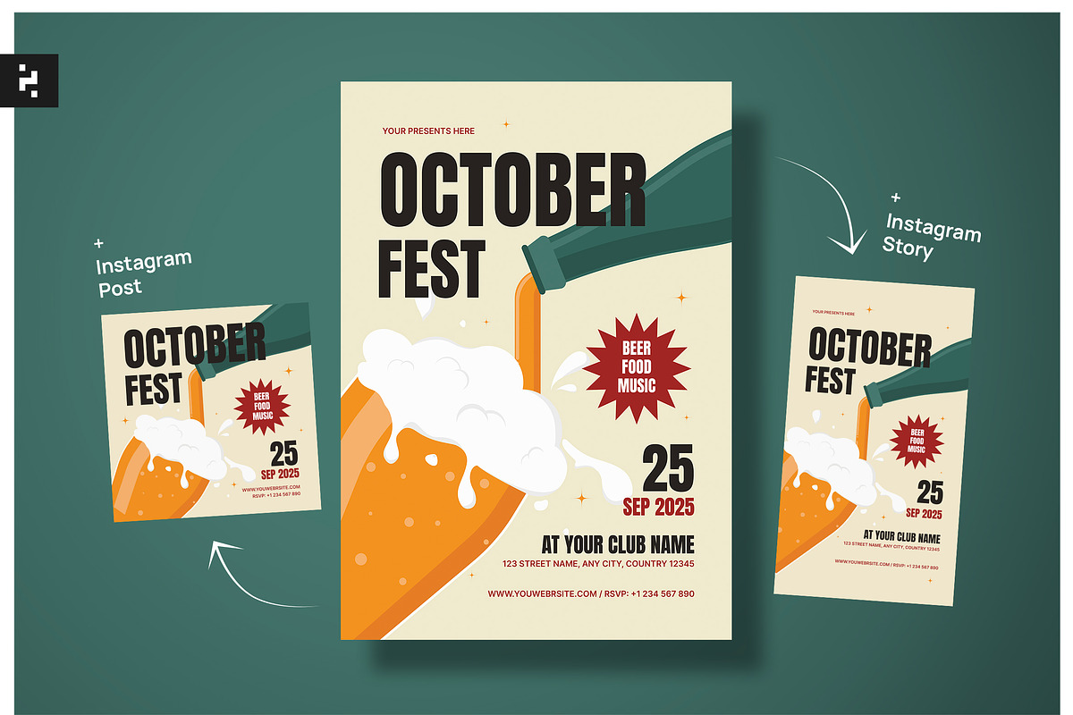 October Fest Event Flyer, a Flyer Template by Neermana