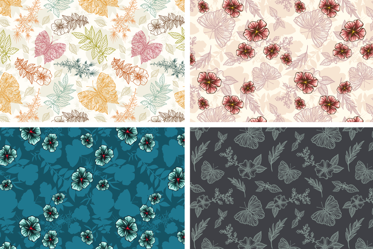 Floral patterns set preview 4