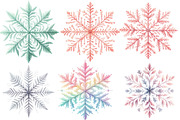 Watercolor Pastel Snowflakes, an Illustration by Designworld (Thumbnail 2 of 5)