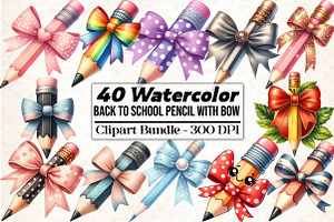 Pencil with Bow Back to School, an Illustration by DreamCafeArt
