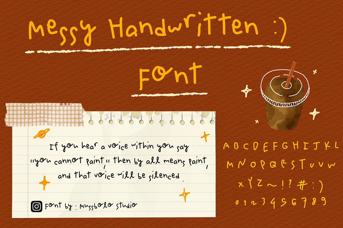 Messy Handwriting Font -Doodle font, a Handwritten Font by Mussbolo Studio (Photo 1 of 3)