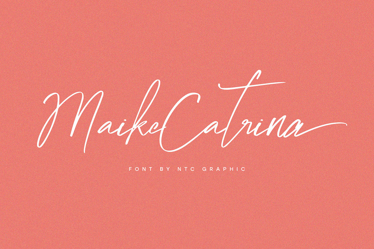 Maike Catrina Handwritten Script, a Script Font by NTC Graphic (Photo 1 of 9)