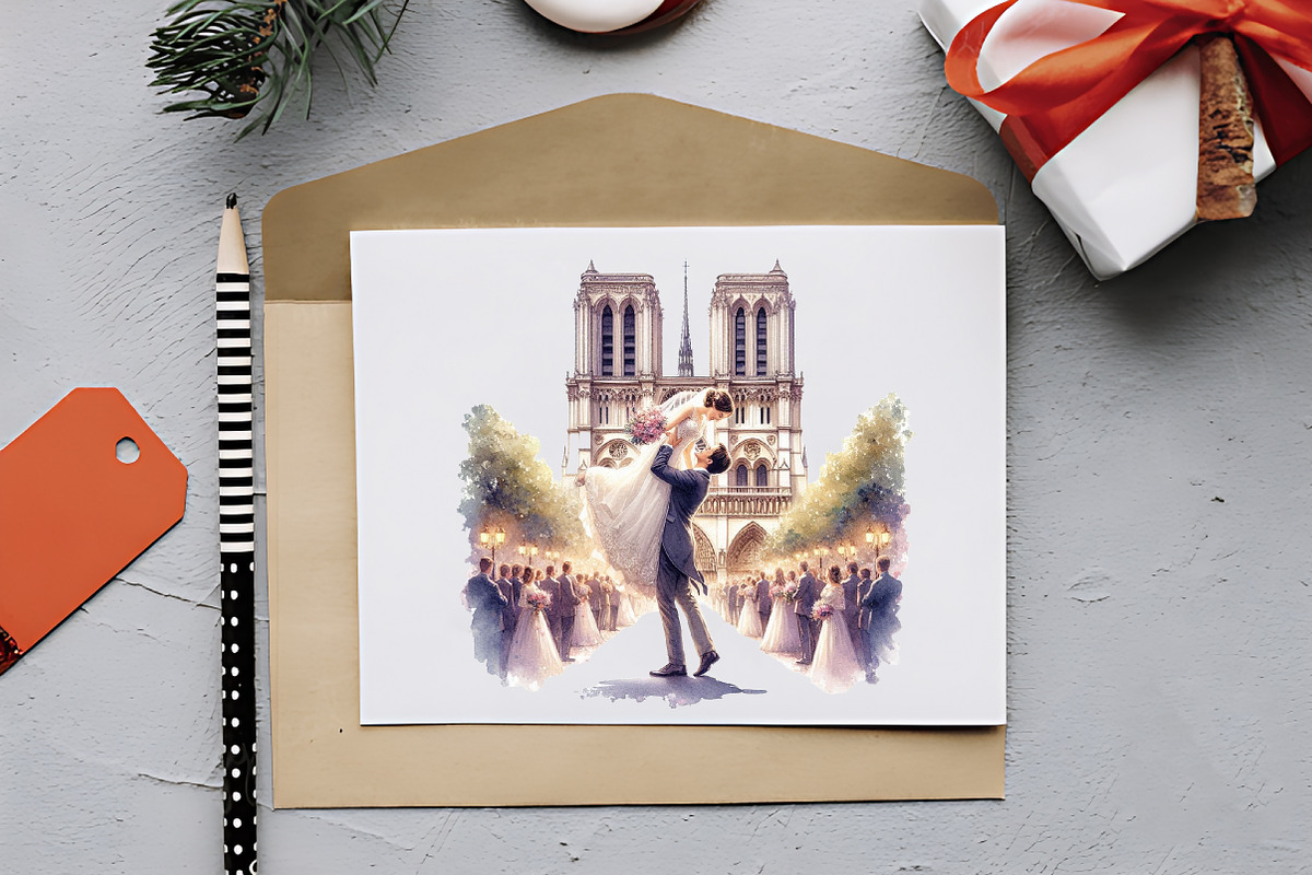 Parisian Just Married Clipart, an Illustration by RobertsArt (Photo 6 of 7)