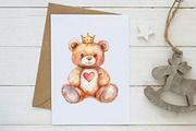 Watercolor Valentine's Teddy Bear, an Illustration by Design Market (Thumbnail 5 of 5)