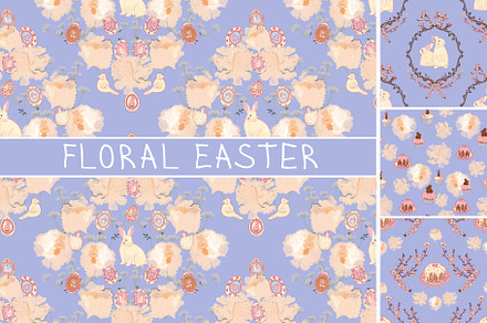 Floral Easter pattern set