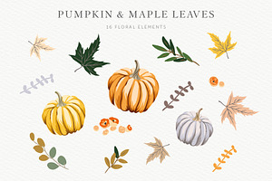 Pumpkin & Maple Leaves