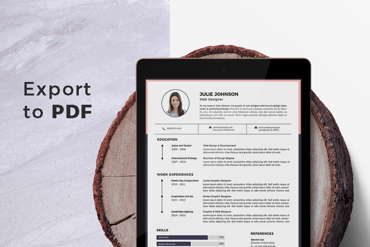 Modern Resume & CV Template, a Resume Template by Hito Graphic (Photo 7 of 8)
