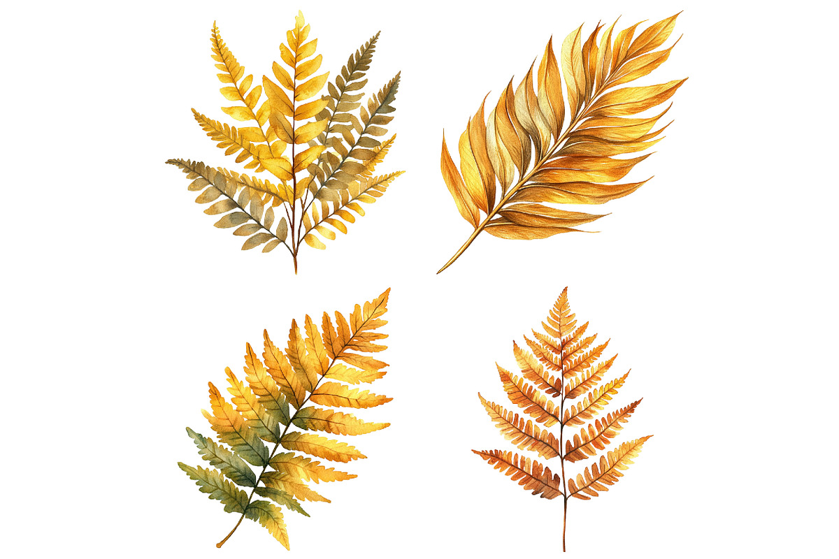 Fall Ferns Clipart Bundle, an Illustration by Pixels.Craft (Photo 4 of 4)