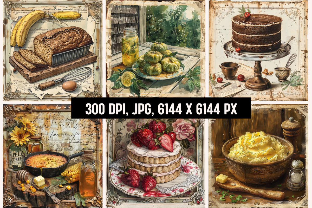 Favorite Foods Vintage Junk Journal, a Background Graphic by PrintHaven Designs (Photo 5 of 10)