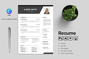 Professional Resume CV Template, a Resume Template by Blackcloud_Creations (Thumbnail 1 of 5)