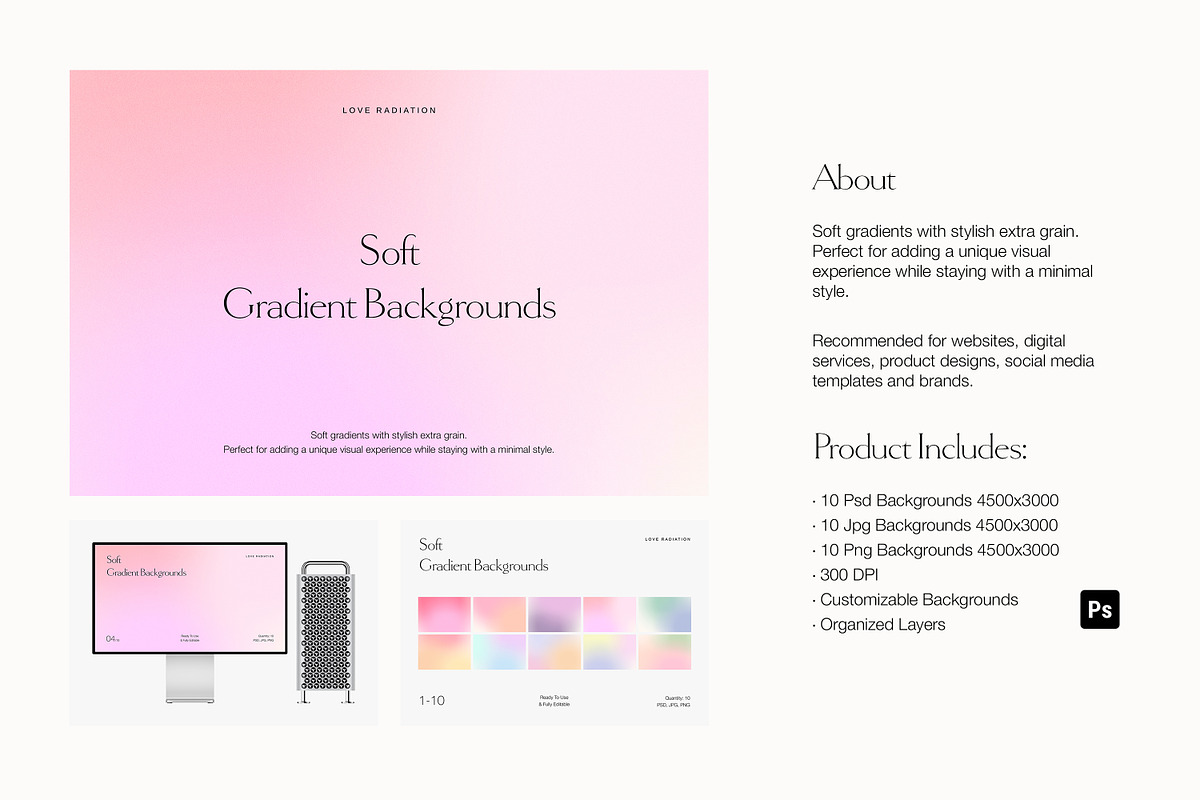 BUNDLE Grainy Gradient Backgrounds, an Object Graphic by Love Radiation Studio (Photo 8 of 23)