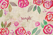 Rose Garden – Watercolor Clip Art, a Decorative Illustration by Sunshine Art Shop (Thumbnail 2 of 5)