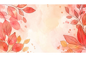 Autumn leaves watercolor background, a Texture Illustration by Lermont51