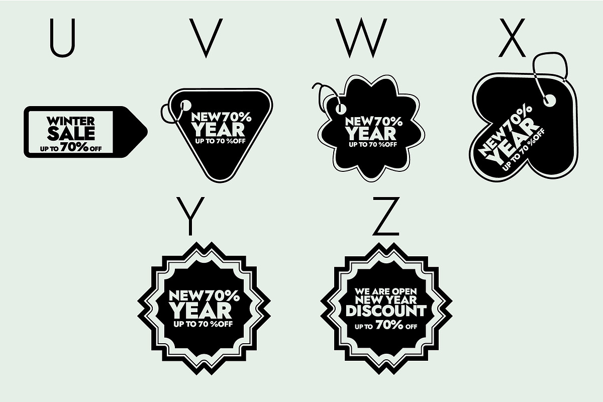 Sales Special Offers Dingbats Font, a Symbol Font by Minimalartstudio (Photo 4 of 7)