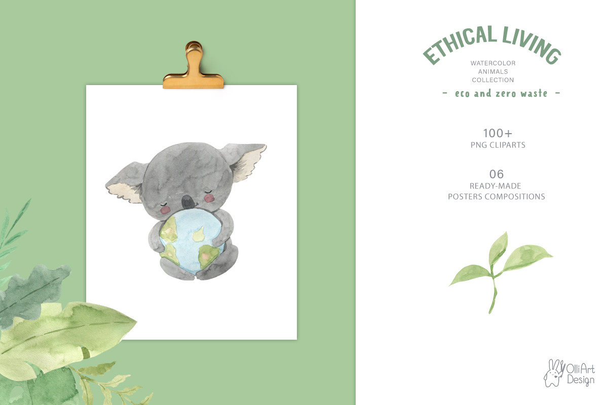 ETHICAL LIVING FRIENDS. Animals set, an Animal Illustration by OlliArtDesign (Photo 2 of 12)