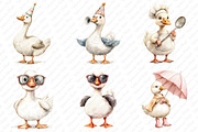 Watercolor Silly Goose Clipart, an Illustration by Watercolor design (Thumbnail 4 of 12)