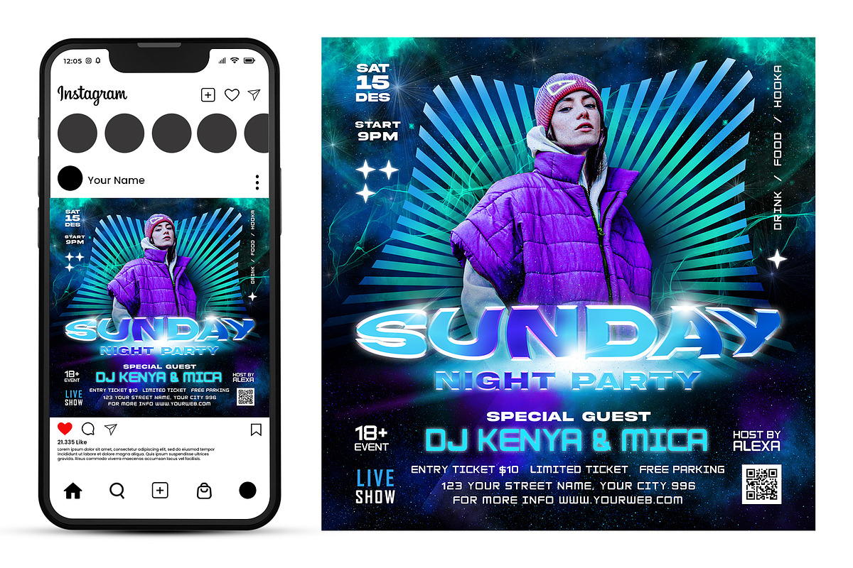 Music dj flyer template, a Brochure Template by AbcStudio