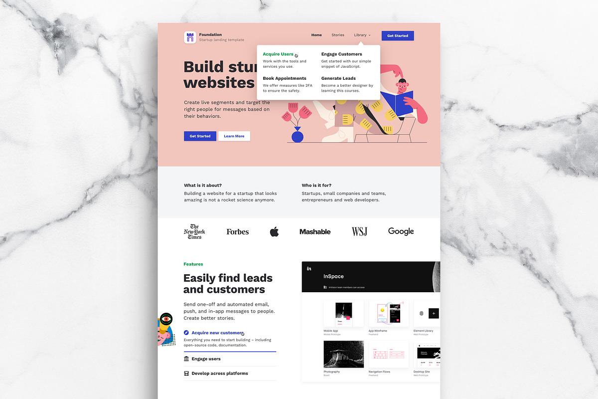 Bootstrap Landing Page HTML Template, a Landing Page Template by Nice, Very Nice (Photo 4 of 7)