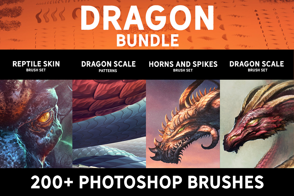 Dragon bundle, a Brush Add-On by Zsolt Kosa Art (Photo 1 of 18)