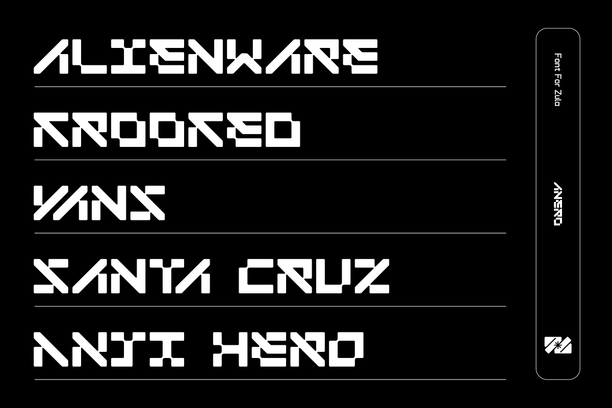 ANERO - FUTURISTIC DISPLAY FONT, a Symbol Font by Font For Zula™ (Photo 11 of 14)