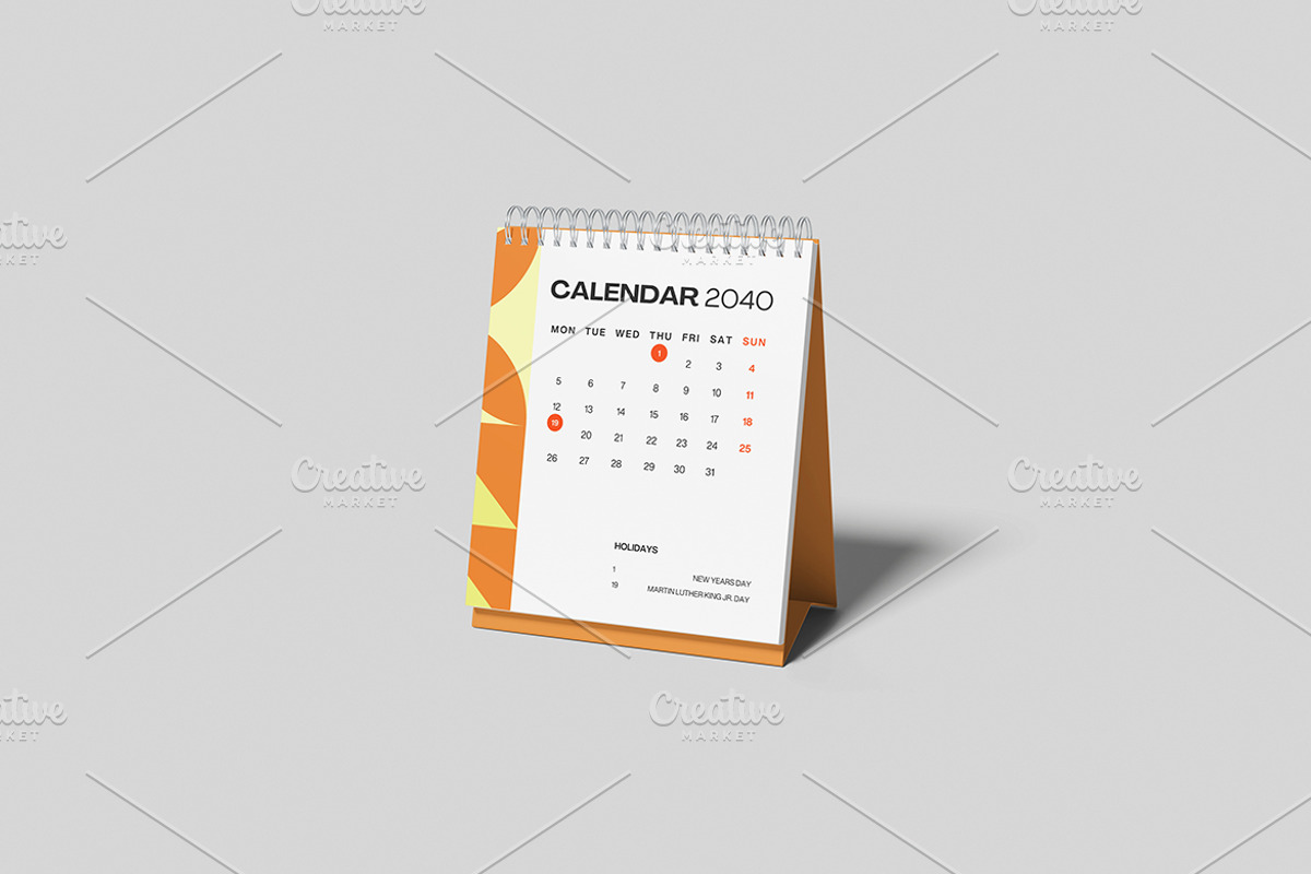 Desk Calendar Mockup, a Books & Magazine Mockup by Gatamotion (Photo 5 of 5)