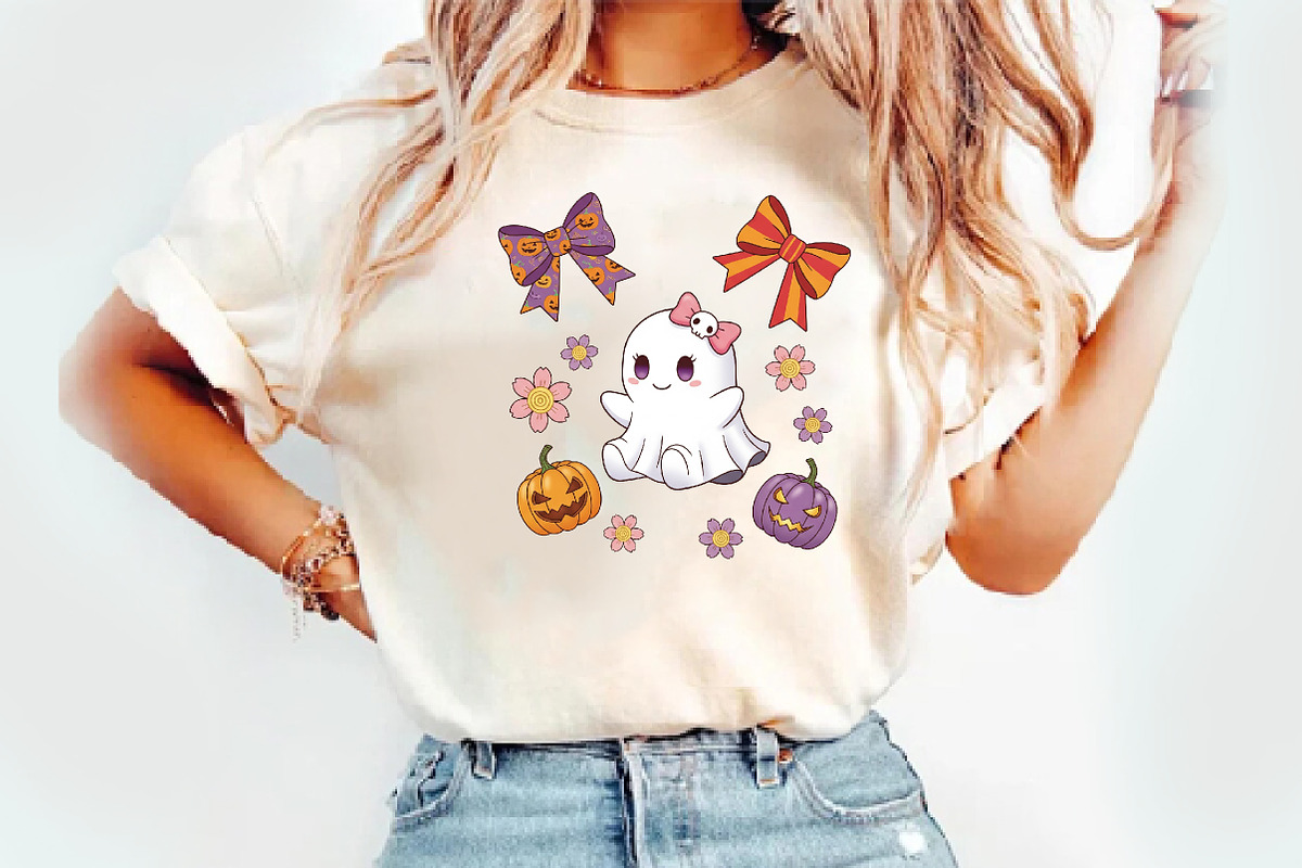 Coquette Halloween Ghost Png, an Illustration by Watercolor design (Photo 2 of 3)