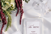 4x9 Menu & 3.5x2 Place Card Mockup, an Advertising Mockup by Serenefeeling (Thumbnail 3 of 7)