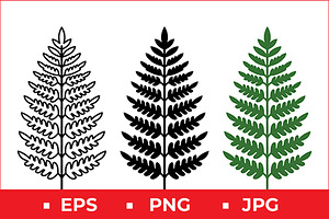 Fern Leaf Vector Illustration, a Solid Icon by Artonix