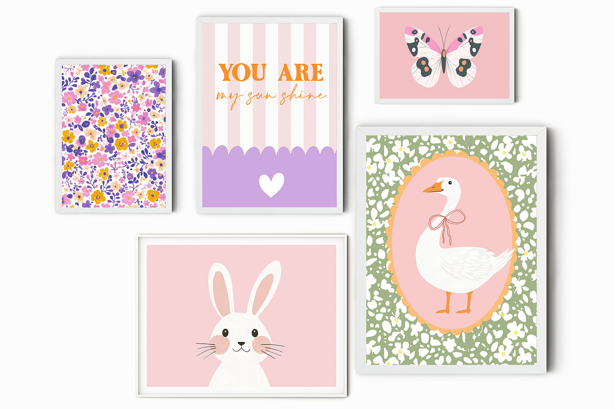Girls Nursery Prints Bundle, a Background Graphic by Artemsky (Photo 3 of 13)