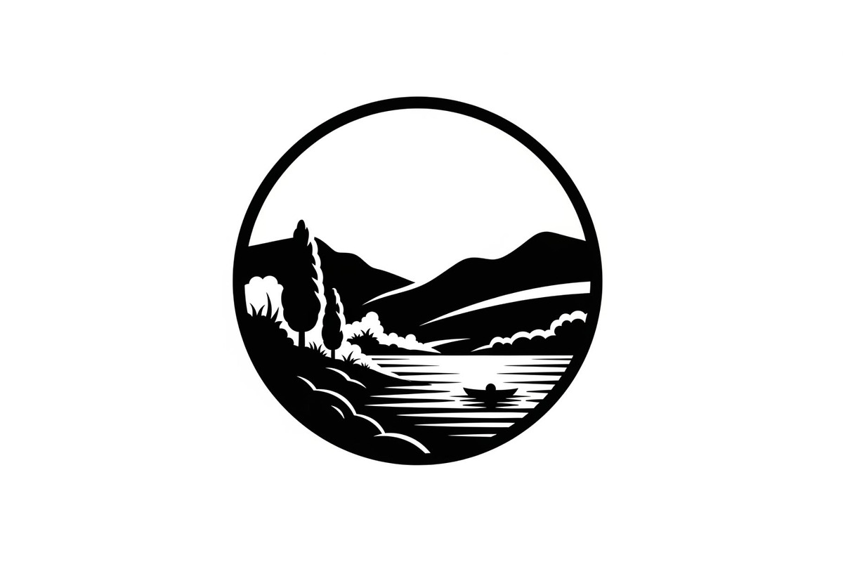 Circular Nature Landscape Silhouette, an Illustration by yasushie (Photo 12 of 51)