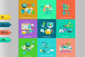 Set of business and starup concepts.