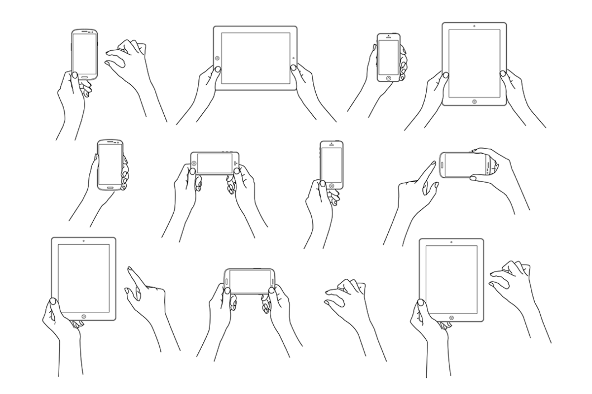Hands & Devices Illustration Bundle, a Product Mockup by PitchStock (Photo 1 of 5)