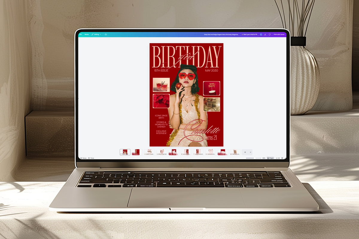 Elegant Retro Birthday Magazine, a Magazine Template by Creatif Foundry (Photo 2 of 7)