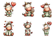Whimsical Valentine Unicorn Clipart, an Illustration by CreationArt (Thumbnail 3 of 5)