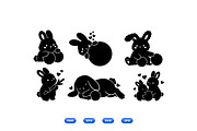 Cute Bunny SVG Clipart Set, an Illustration by designvectx (Thumbnail 3 of 3)